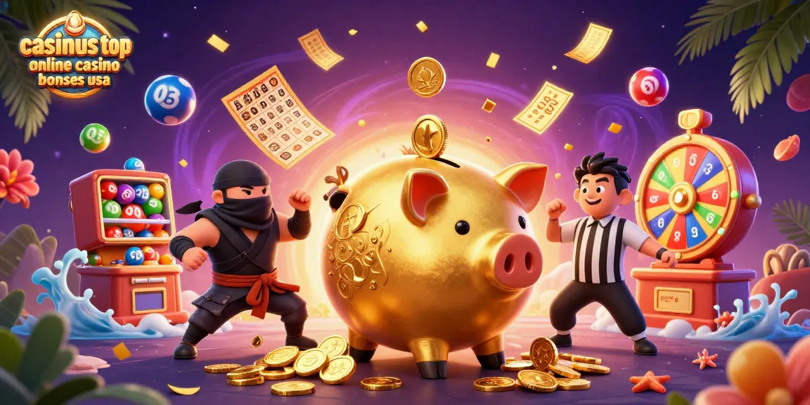 casinous top online casino bonuses usa showcases a vibrant casino scene with dynamic characters and gambling elements.