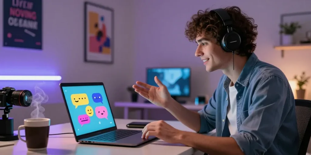 Engaging conversation on crush on ai with a digital partner, showcasing vibrant chat interface.